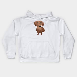 Watercolor cute dachshund puppy Kids Hoodie